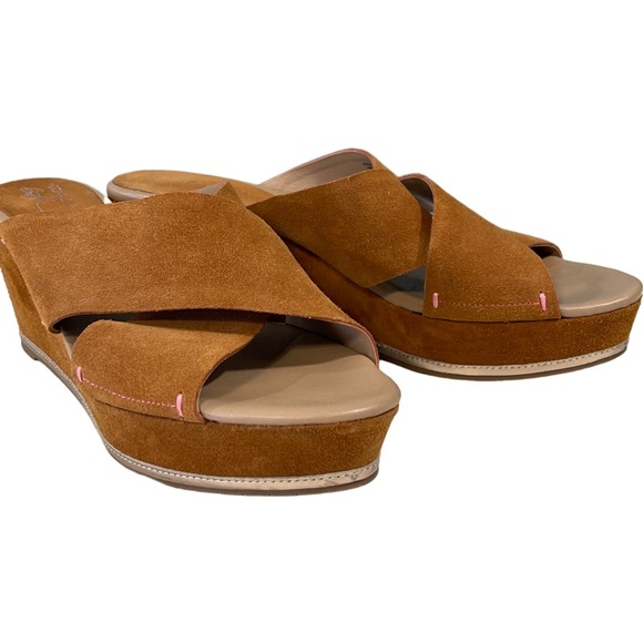 Donald J. Pliner Shoes - Donald Pliner Franz Tan Suede Wedge Sandals